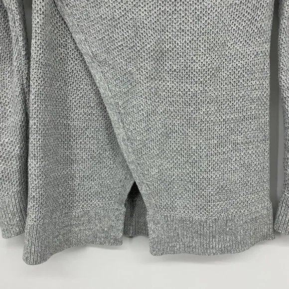 Ann Taylor LOFT Sweater Gray Pullover Knit Crew Neck Split Back - Picture 9 of 9